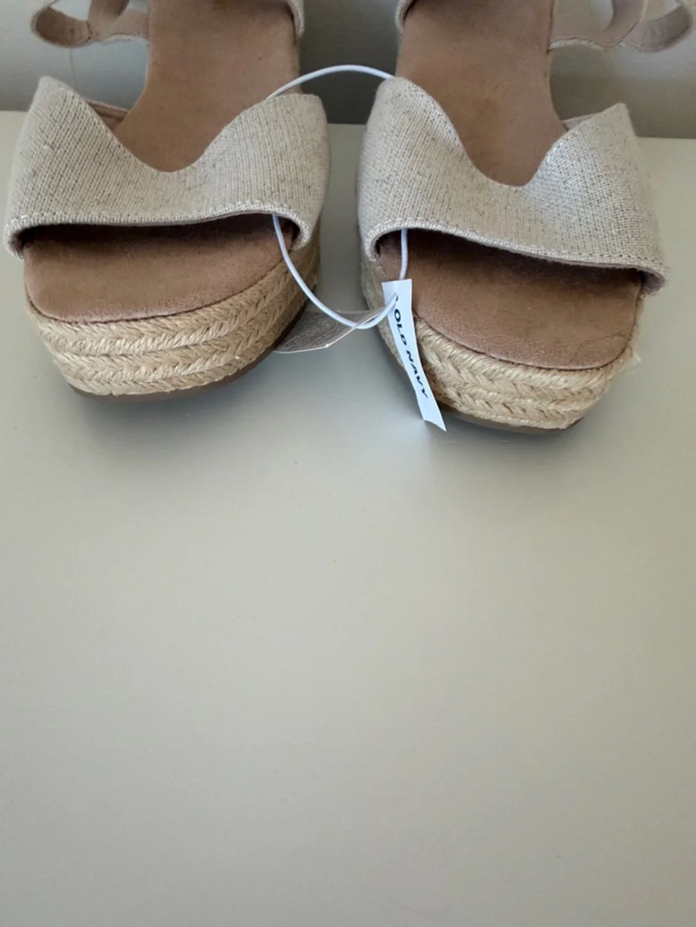 Old Navy Light Beige Linen Espadrille Slingback Sandals - Light Beige - Picture 8 of 11